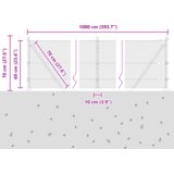 vidaXL Ograja v obliki heksagona siva 0.6x10 m jeklo, Stebri za ograje s podnožjem 7 kos Ø32mm 70cm galvanizirano jeklo | Shoptok.si