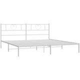  Metalni okvir za krevet s uzglavljem bijeli 200x200 cm | shoptok.hr