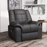  Masažna fotelja naslonjač ​​8 vibracijskih točaka funkcija naginjanja umjetna koža crna 94x99x99 cm | shoptok.hr