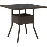 vidaXL 3 delni set vrtnia jedilna garnitura rjava polirattan | Shoptok.si