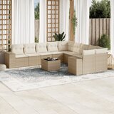 Maison Chic Seti vrtnega pohištva - Vrtna garnitura - Vrtni pohištvo set 11-delna z blazinami bež poli ratan, (21811482) | Shoptok.si