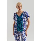 Legendww zenska bluza od viskoze sa printom u plavo-zelenim tonovima | ePonuda.com
