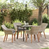 vidaXL Blagovaonski set 5 pcs Svijetlo siva i crna 80 cm x 80 cm | shoptok.hr