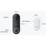 Reolink doorbell D340W pametni video zvonec, 2K+, wifi, nočno snemanje, zaznavanje gibanja, aplikacija, dvosmerna komunikacija, vodoodpornost, (21158673) | Shoptok.si