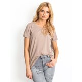 BASIC Feel Good T-shirt-RV-TS-4838.09P-dark beige | Shoptok.si