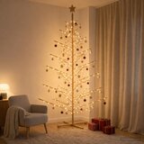  Drveno božićno drvce 240 cm Bambus i masivna borovina Smeđa | shoptok.hr