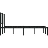Metalni okvir za krevet s uzglavljem crni 135x190 cm | shoptok.hr