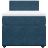 Box spring krevet s madracem plavi 90x190 cm baršunasti | shoptok.hr