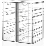 2x prozoren organizator za kozmetiko z 10 predali