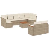  10-dijelni set vrtnih sofa s jastucima bež od poliratana | Eponuda.ba