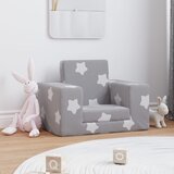  Dječja fotelja svjetlosiva sa zvjezdicama od mekanog pliša | shoptok.hr