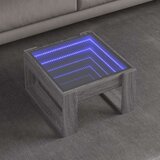 vidaXL Klubska mizica z neskončnimi LED siva sonoma 50x53x30 cm | Shoptok.si