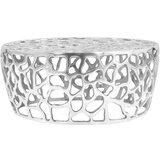 vidaXL Klubska mizica iz litega aluminija 70x30 cm srebrna | Shoptok.si