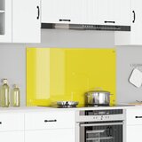 vidaXL kuhinjska obloga Rumena Kaljeno steklo 110 x 60 cm Trajna | Shoptok.si
