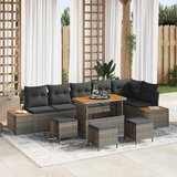  Sjedeća garnitura za vrt 10 kom. 9-Broj sjedala Siva Poli ratan 110 x 55 x 71 cm | shoptok.hr