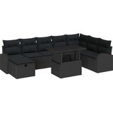  Vrtna sedežna garnitura z blazino 9 pcs Črna Poly ratan, (5000153247) | Shoptok.si
