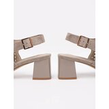 GOODIN Beige suede heeled sandals | shoptok.hr