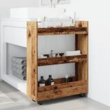  Uska kolica za pohranu s 3 razine boja drva konstruiranoo drvo | shoptok.hr