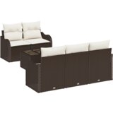  6-delni set vrtne sofe s jastučićima smeđi poli ratan | shoptok.hr