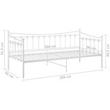  Okvir za krevet na razvlačenje bijeli metalni 90 x 200 cm | shoptok.hr
