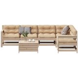 The Living Store Vrtna sedežna garnitura 7-delna z blazinami trdna borovina - Vrtna Sedežna Garnitura, (21460757) | Shoptok.si