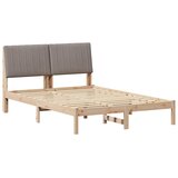  Krevetna konstrukcija Smeđa 135 x 190 cm Čvrsto borovo drvo | shoptok.hr