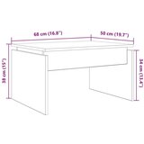 vidaXL Kava miza Old Wood 68x50x38 cm Inženirski les | Shoptok.si