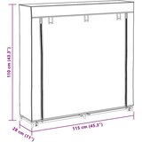 Ormarić za Cipele s Pokrovom od Tkanine 115 x 28 x 110 cm Crni | shoptok.hr
