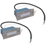 vidaXL 2 LED ugradbena svjetla za stepenice 44 x 111 x 56 mm | shoptok.hr