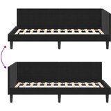  Kutni okvir kreveta s uzglavljem Crna 90 cm x 190 cm Baršun | shoptok.hr