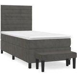 Box spring krevet s madracem tamnosivi 80 x 200 cm baršunasti | shoptok.hr
