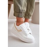 Boto Women's Sneakers On Platform Made Of Eco Leather White-Gold Brennessa | Shoptok.si