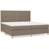  Krevet s oprugama i madracem smeđesivi 200x200 cm od tkanine | shoptok.hr