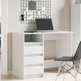 vidaXL Pisalna miza bela 102x50x75 cm inženirski les | Shoptok.si