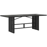  The Living Store Vrtna miza s stekleno ploščo črna 190x80x74 cm poli ratan - Vrtna Miza, (21451905) | Shoptok.si