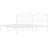 Metalni Kovinski posteljni okvir z vzglavjem bel 183x213 cm | Shoptok.si