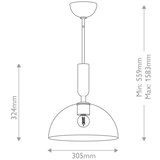  Alora Mood ALM-JUDE-P-MB-CL - Luster na šipci JUDE 1xE27/60W/230V crna | Eponuda.com