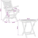  5-dijelni sklopivi vrtni bistro set Prirodna Čvrsto teak drvo | shoptok.hr