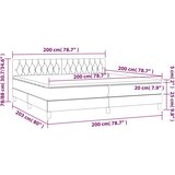  Box spring postelja z vzmetnico LED roza 200x200 cm žamet, (20788922) | Shoptok.si
