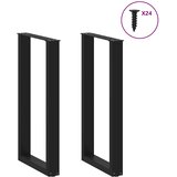  Noge za barski stol U-oblika 2 kom Crne 50 x (90-91) cm Čelik | Eponuda.com