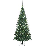  Umjetno osvijetljeno božićno drvce s kuglicama L 240 cm zeleno | Eponuda.com