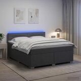  s box springom, madracem i LED-om Tamnosiva 140 x 190 cm | shoptok.hr