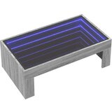 vidaXL Klubska mizica z neskončnimi LED siva sonoma 90x50x30 cm | Shoptok.si