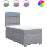  The Living Store Box spring postelja z vzmetnico svetlo siva 80x200 cm blago - Box Spring Postelja, (21496685) | Shoptok.si