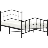  Metalni okvir kreveta s uzglavljem i podnožjem crni 107x203 cm | shoptok.hr
