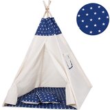 springos Otroški tipi šotor z talno podlogo in blazinami iz bombaža 160 x 120 x 100 cm, (21746608) | Shoptok.si