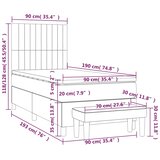 Box spring krevet s madracem crni 90x190 cm baršunasti | shoptok.hr