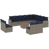 vidaXL Vrtni set s jastucima 13 dijelova sivi poliratan - Siva Sa stolom 1 | shoptok.hr