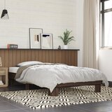 Maison Chic Posteljni okvir - Enojna postelja - Postelja za odrasle rjav hrast 90x200 cm inženirski les in kovina-J8904, (21765442) | Shoptok.si