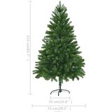 In umjetno božićno drvce s led svjetlima i kuglicama 210 cm zeleno | shoptok.hr